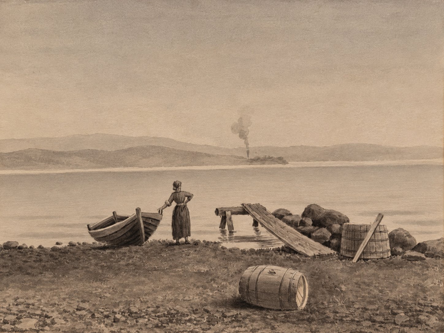 Woman on the shore