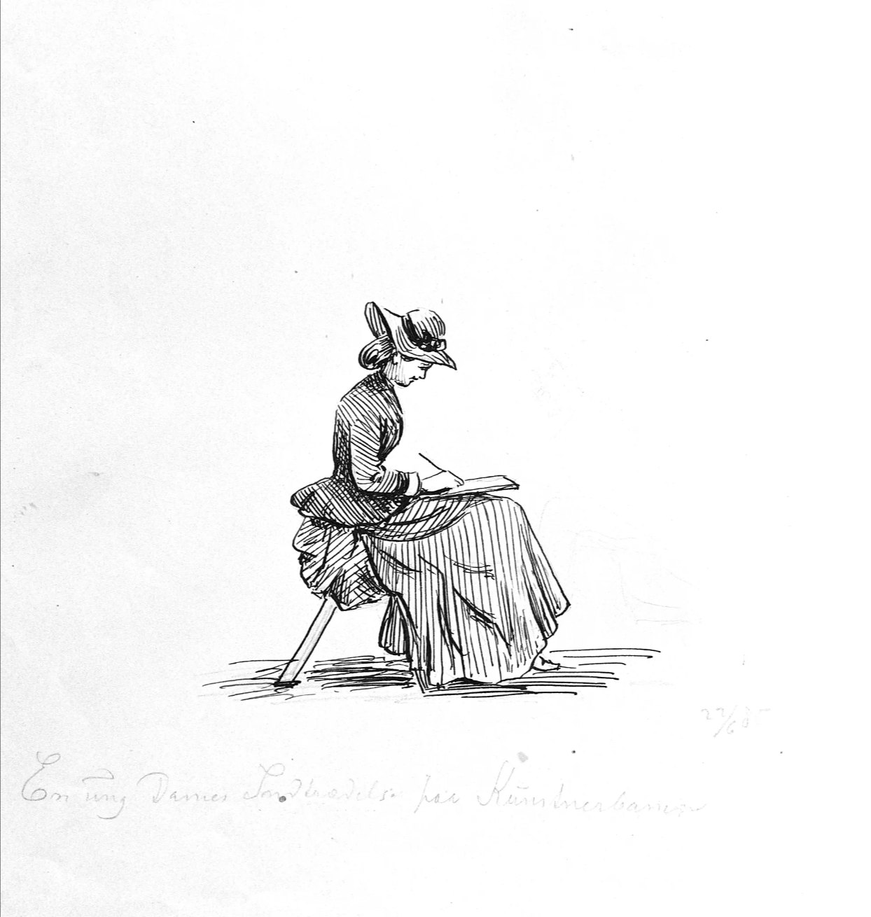 Young woman drawing